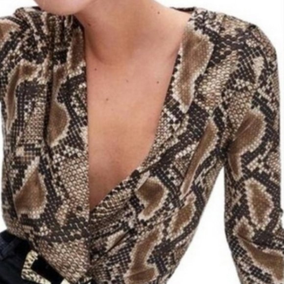 snake print bodysuit zara